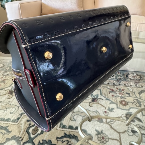 Arcadia Navy Patent Leather Bag Made In Italy - Picture 6 of 16